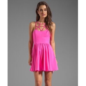 NWT Keepsake The Label Electric Pink Mini Dress